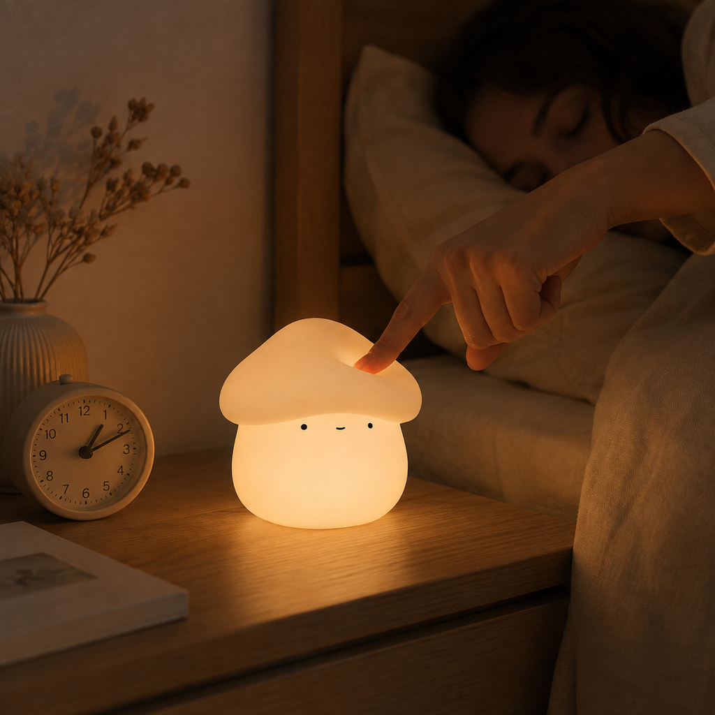 MY BIBOO Night Mushroom - Veilleuse Champignon LED Rechargeable pour Bébé